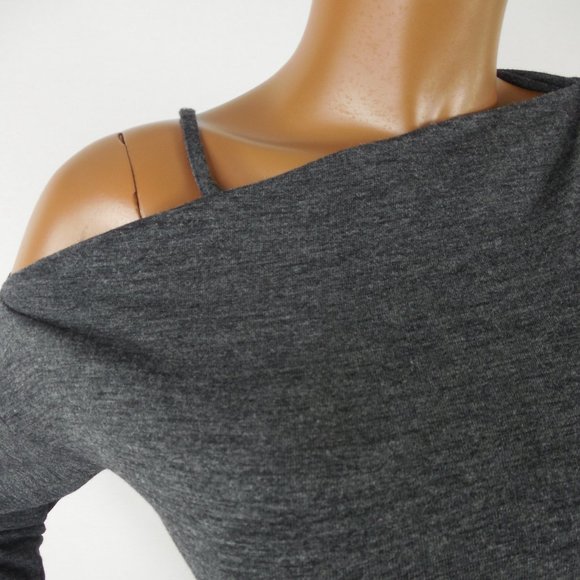 RACHEL ROY Top L NWT $69 Gray Knit Shirt Stretch - Picture 2 of 10